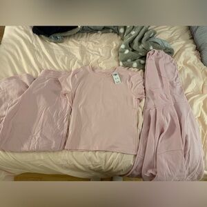 Hollister Pink T Shirt & Sweatpants & Full Zip Set